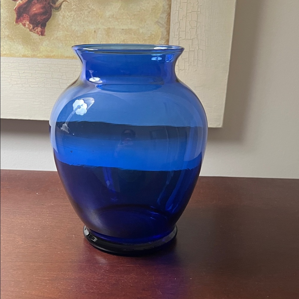 Vintage Flared Shaped Cobalt Blue Glass Vase